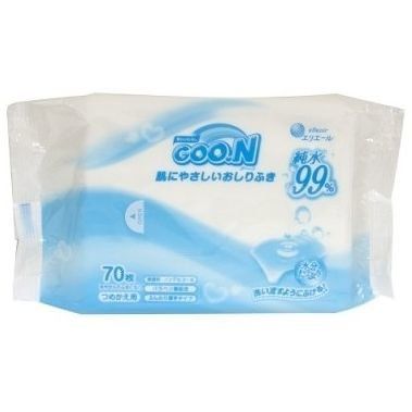 Влажные салфетки Goo.N для чувствительной кожи, 70 шт (мягкий сменный блок) 733550 4902011731637