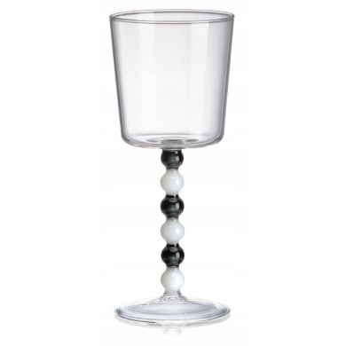 Collier Набір 2 келихи,прозоре скло, біле/сіре стебло,h 20 см IVV 8896.1