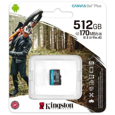 Карта памяти Kingston microSD 512GB C10 UHS-I U3 A2 R170/W90MB/s SDCG3/512GBSP