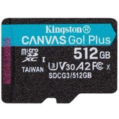 Карта пам'яті Kingston microSD 512GB C10 UHS-I U3 A2 R170/W90MB/s SDCG3/512GBSP