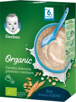 Каша суха молочна швидкорозчинна Gerber Organic пшенично-вівсяна для дітей 240 г з 6 місяців 12371379 7613036531443