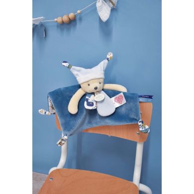Комфортер-Мягкая игрушка DouDou Мишка Ours голубой коллекция NAISSANCE DC4059