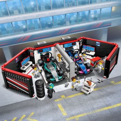 Конструктор Гараж F1 та автомобілі Mercedes-AMG і Alpine LEGO City 60444