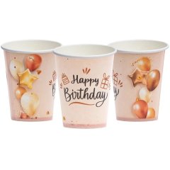 Набір стаканів паперових Happy Birthday кульки 10шт/уп 7036-0072