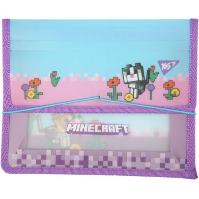 Папка для тетрадей YES пласт. на резинке В5 Minecraft.Spring 492308