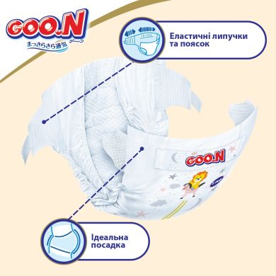 Подгузники японские GOO.N Premium Soft для новорожденных до 5 кг (1(NB), на липучках, унисекс, 72 шт) Goo.N Premium Soft 863222