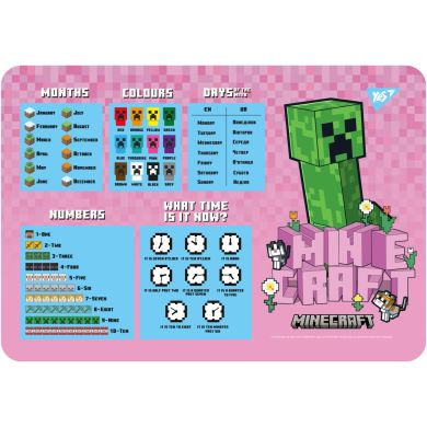 Подкладка для стола Yes Minecraft.Spring табл. англ. 492320