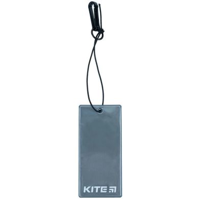 Підвіска м'яка світловідбиваюча, прямокутна, темно-сіра Kite K23-109-1