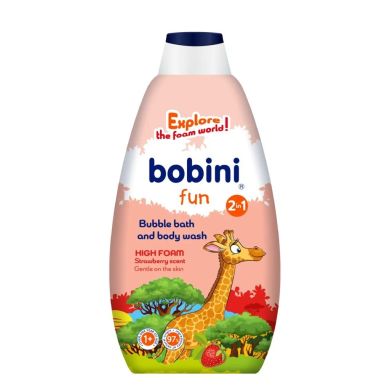 Пена для ванны и гель для душа 2 в 1 Клубника 500 мл. 1+ Bobini 5900931033366