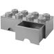 Восьмиточковий сірий контейнер з висувними ящиками для зберігання Х8 Lego 40061740