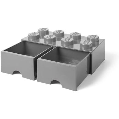 Восьмиточечный серый контейнер с выдвижными ящиками для хранения Х8 Lego 40061740