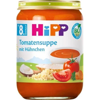 Пюре органическое HiPP Суп томатный с курицей для детей с 8 месяцев 190 г 4062300462892