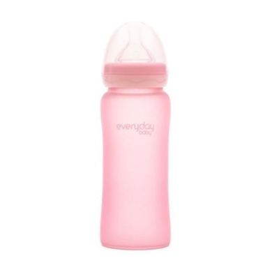 Скляна дитяча пляшечка Everyday Baby 300м із силіконовим захистом 10248, Рожевий