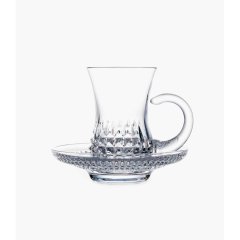 Стакан для чая с блюдцем DIAMOND, набор 2 шт, хрусталь Roga&scaron;ka 130815