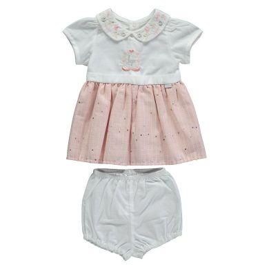 Детский комплект Платье и шорты для девочки Bebetto 6-9м/74см розовый K 2453
