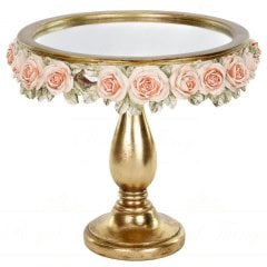 Зеркальная поднос &laquo;rose&raquo; на подставке, золотая/розовая, 28см Goodwill EX 10156