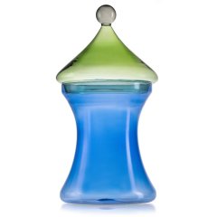 GLI SCACCHI JAR Банка синьо-зелена, h 36 см(скло) IVV 9227.1
