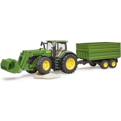 Іграшка трактор John Deere 7R 350 з навантажувачем та причепом Bruder 03155