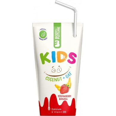 Кокосово-овсяное растительное молоко Kids со вкусом клубники и банана Body and Future 200 мл 8588007442488