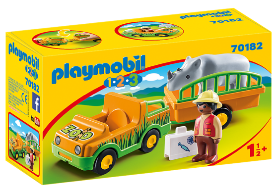 Конструктор Playmobil Джип с прицепом и носорогом 70182