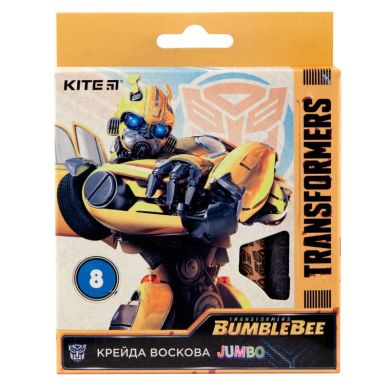 Крейда воскова Jumbo, 8 кольорів, Kite Transformers BumbleBee Movie TF19-076