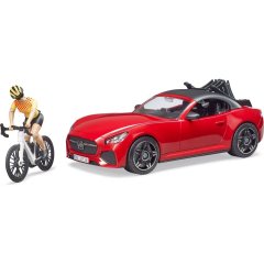 Набір іграшковий Автомобіль Roadster Bruder з велосипедом та фігуркою Bruder 03485