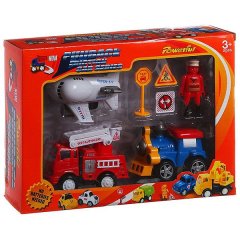 Набор игрушек Powerful Friction Самолет пожарная машина и локомотив 558A2
