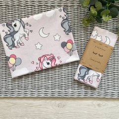 Пеленка бязь Единороги в облачках на розовом Msonya 4667766