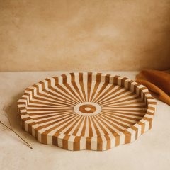 Поднос Lyra средний, бело-коричневый 42x42x3.25 Be Home 18-3015