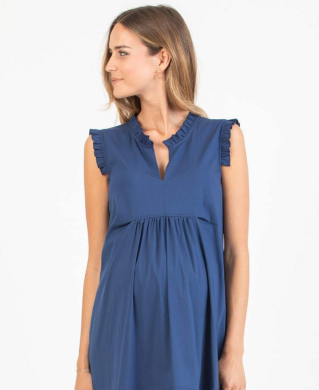 Платье для беременных Attesa темно-синие L 0126