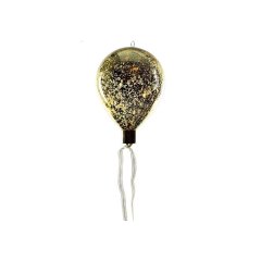 Повітряна золота кулька, 6 мікро LED-вогнів, 12х18 см, батарейки, Peha PT-57160
