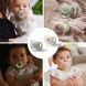 Пустышка симметричная силиконовая 6-18 мес. белая зеленая BabyOno 1669/02