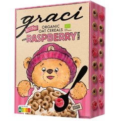 Завтрак сухой готовый органический Кольца овсяные со вкусом малины (300г) 4751019531431