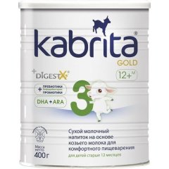 Сухий молочний напій Kabrita 3 Gold для комфортного травлення на основі козячого молока для дітей старше 12 місяців 400 г KS03400N 8716677007397