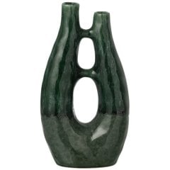 Ваза Jeanne Stoneware темно-зеленая l (22x11x41 см) J-LINE 63129