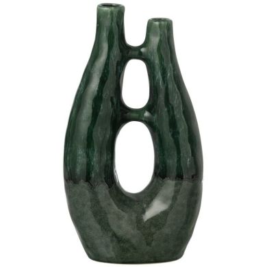 Ваза Jeanne Stoneware темно-зеленая l (22x11x41 см) J-LINE 63129