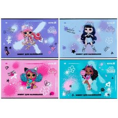 Тетрадь для рисования, 12 листов, скоба, УФ лак+глитер, LO Kite LO25-241