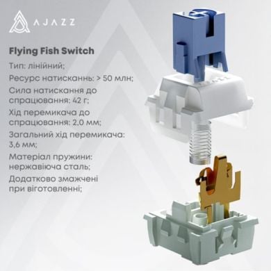 Беспроводная механическая клавиатура Ajazz AK650 Flying Fish Switch - черный (AK650-FF-BGY)