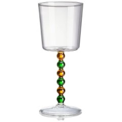 Collier Набір 2 келихи,прозоре скло, зелене/амброве стебло,h 20 см IVV 8897.1