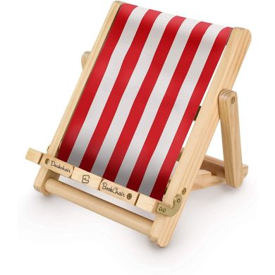 Дерев'яний регульований складаний тримач для книг та планшетів Bookchair Red Stripy Thinking Gifts DCSTR