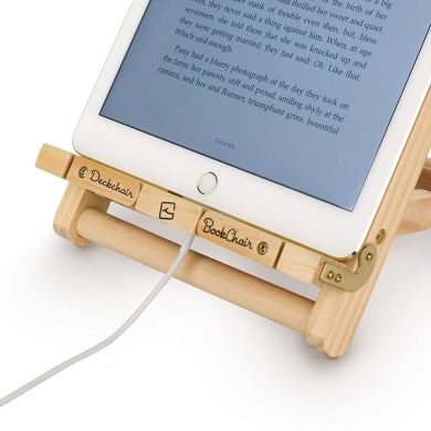 Дерев'яний регульований складаний тримач для книг та планшетів Bookchair Red Stripy Thinking Gifts DCSTR