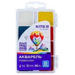 Фарби акварельні, 8 кольорів Classic Kite K-065