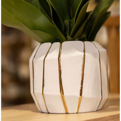 Кашпо Kintsugi маленьке (S) біле золото 15x15x13 Rituali Domestici U31263042A83