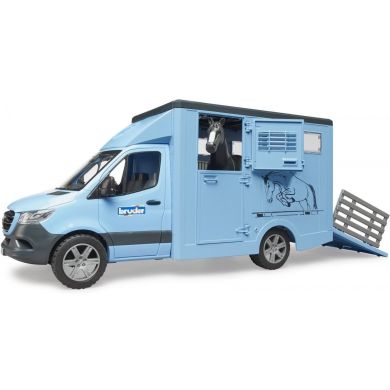 Набор игрушечный автомобиль Mercedes Benz Sprinter для перевозки животных с лошадью Bruder 02674