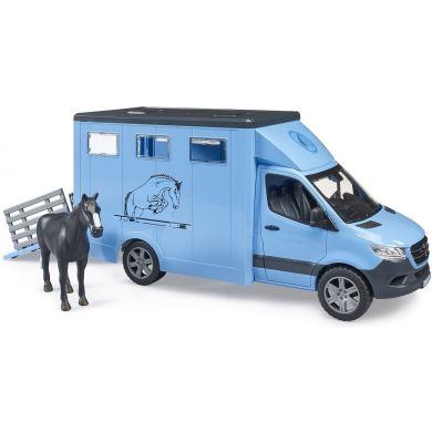 Набор игрушечный автомобиль Mercedes Benz Sprinter для перевозки животных с лошадью Bruder 02674