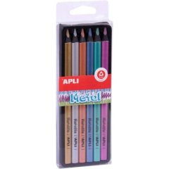 Набір олівців Металік, 6 кольорів APLI Kids 18061