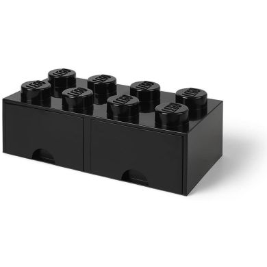Восьмиточечный черный контейнер с выдвижными ящиками для хранения Х8 Lego 40061733