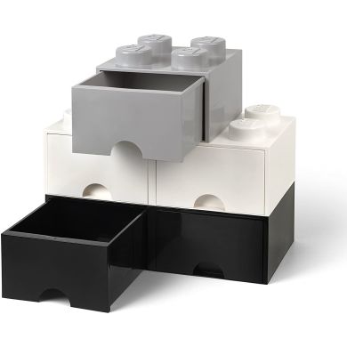 Восьмиточковий чорний контейнер з висувними ящиками для зберігання Х8 Lego 40061733