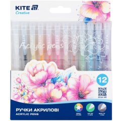 Ручки акриловые, набор 12шт Kite K-1295