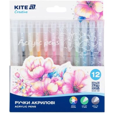 Ручки акриловые, набор 12шт Kite K-1295